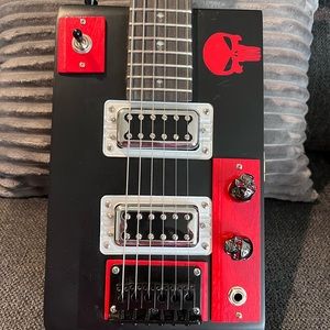 Cigar box Electric Guitar 6 strings custom made/CAHIBA Red Dot Cigar Box Guitar